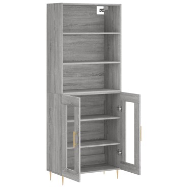 vidaXL Ντουλάπι Γκρι Sonoma 69,5x34x180cm Επεξεργασμένο Ξύλο 1 τεμ.