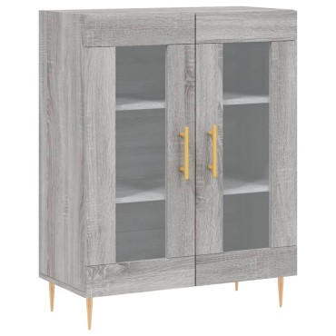 vidaXL Ντουλάπι Γκρι Sonoma 69,5x34x180cm Επεξεργασμένο Ξύλο 1 τεμ.