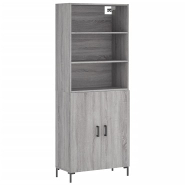 vidaXL Ντουλάπι Γκρι Sonoma 69,5x34x180cm Επεξεργασμένο Ξύλο 1 τεμ.