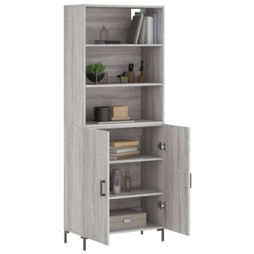 vidaXL Ντουλάπι Γκρι Sonoma 69,5x34x180cm Επεξεργασμένο Ξύλο 1 τεμ.