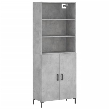 vidaXL Ντουλάπι Γκρι Σκυροδέματος 69,5x34x180cm Επεξεργασμένο Ξύλο 1 τεμ.