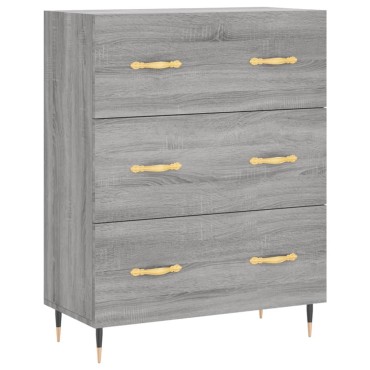 vidaXL Ντουλάπι Γκρι Sonoma 69,5x34x180cm Επεξεργασμένο Ξύλο 1 τεμ.