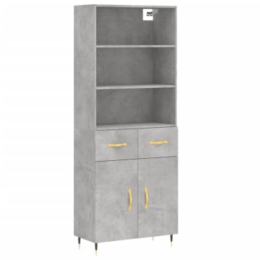 vidaXL Ντουλάπι Γκρι Σκυροδέματος 69,5x34x180cm Επεξεργασμένο Ξύλο 1 τεμ.