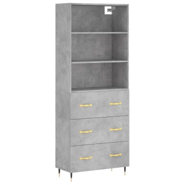 vidaXL Ντουλάπι Γκρι Σκυροδέματος 69,5x34x180cm Επεξεργασμένο Ξύλο 1 τεμ.