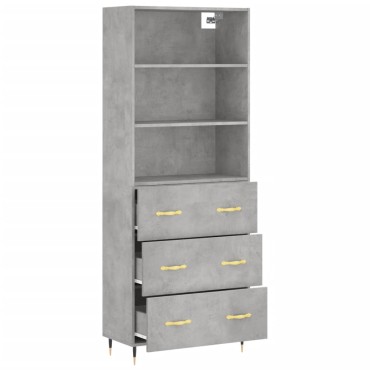 vidaXL Ντουλάπι Γκρι Σκυροδέματος 69,5x34x180cm Επεξεργασμένο Ξύλο 1 τεμ.