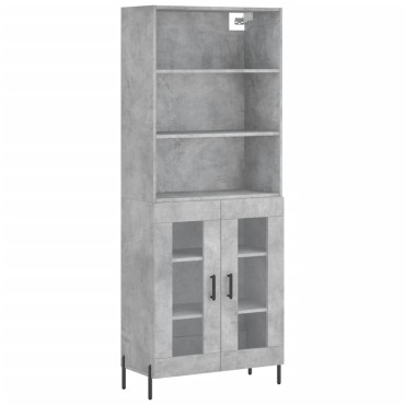 vidaXL Ντουλάπι Γκρι Σκυροδέματος 69,5x34x180cm Επεξεργασμένο Ξύλο 1 τεμ.