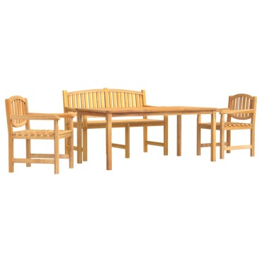 vidaXL Σετ Τραπεζαρίας Κήπου 4 τεμ. από Μασίφ Ξύλο Teak 58x59x88cm