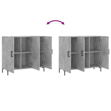 vidaXL Ντουλάπι Γκρι Σκυροδέματος 90x34x80cm Επεξεργασμένο Ξύλο 1 τεμ.