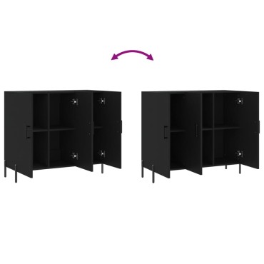 vidaXL Ντουλάπι Μαύρο 90x34x80cm από Επεξεργασμένο Ξύλο 1 τεμ.