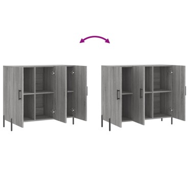 vidaXL Ντουλάπι Γκρι Sonoma 90x34x80cm από Επεξεργασμένο Ξύλο 1 τεμ.