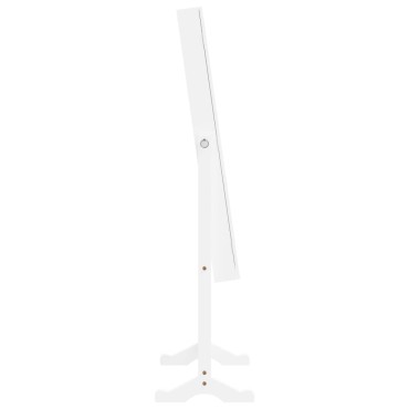 vidaXL Έπιπλο Κοσμημάτων με Καθρέφτη & LED Φώτα Επιδαπέδιο Λευκό