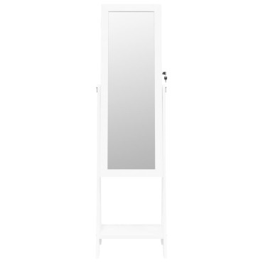 vidaXL Έπιπλο Κοσμημάτων με Καθρέφτη & LED Φώτα Επιδαπέδιο Λευκό