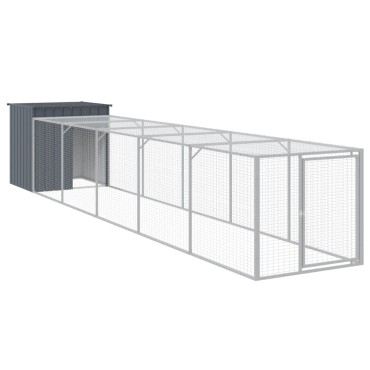 vidaXL Κοτέτσι με Περίβολο Ανθρακί 110x609x110 εκ. Γαλβαν. Χάλυβας