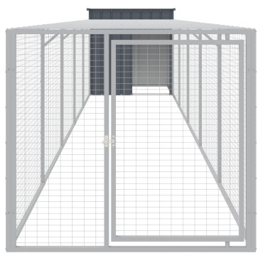 vidaXL Κοτέτσι με Περίβολο Ανθρακί 110x609x110 εκ. Γαλβαν. Χάλυβας