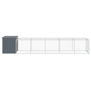 vidaXL Κοτέτσι με Περίβολο Ανθρακί 110x609x110 εκ. Γαλβαν. Χάλυβας