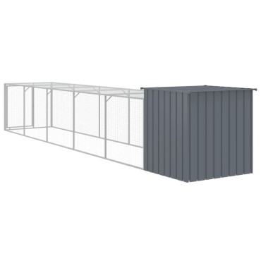 vidaXL Κοτέτσι με Περίβολο Ανθρακί 110x609x110 εκ. Γαλβαν. Χάλυβας