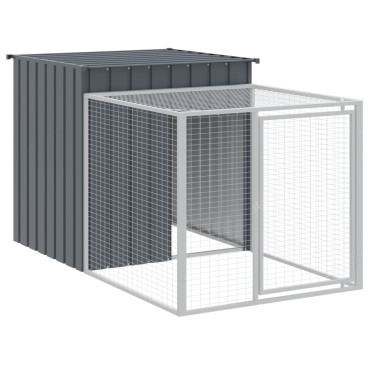 vidaXL Κοτέτσι με Περίβολο Ανθρακί 110x609x110 εκ. Γαλβαν. Χάλυβας
