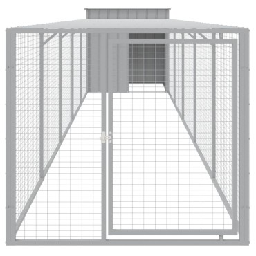 vidaXL Κοτέτσι με Περίβολο Αν. Γκρι 110x609x110 εκ. Γαλβαν. Χάλυβας