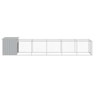 vidaXL Κοτέτσι με Περίβολο Αν. Γκρι 110x609x110 εκ. Γαλβαν. Χάλυβας