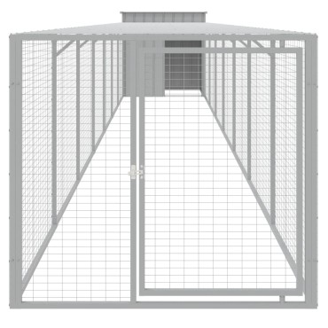 vidaXL Κοτέτσι με Περίβολο Αν. Γκρι 110x813x110 εκ. Γαλβαν. Χάλυβας