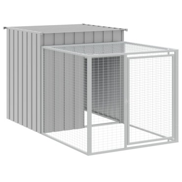 vidaXL Κοτέτσι με Περίβολο Αν. Γκρι 110x813x110 εκ. Γαλβαν. Χάλυβας