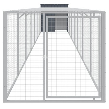 vidaXL Κοτέτσι με Περίβολο Ανθρακί 110x813x110 εκ. Γαλβαν. Ατσάλι