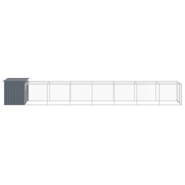 vidaXL Κοτέτσι με Περίβολο Ανθρακί 110x813x110 εκ. Γαλβαν. Ατσάλι