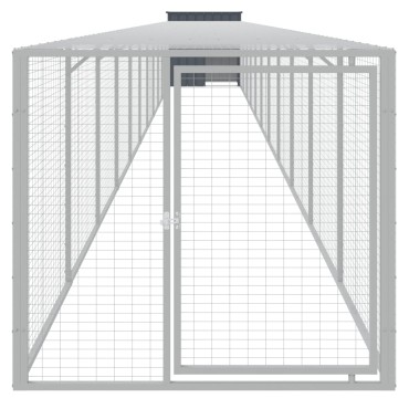 vidaXL Κοτέτσι με Περίβολο Ανθρακί 110x1221x110 εκ. Γαλβαν. Ατσάλι