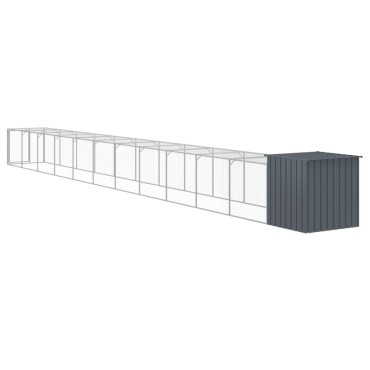 vidaXL Κοτέτσι με Περίβολο Ανθρακί 110x1221x110 εκ. Γαλβαν. Ατσάλι