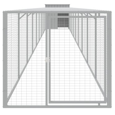 vidaXL Κοτέτσι με Περίβολο Αν. Γκρι 110x1017x110 εκ. Γαλβαν. Ατσάλι
