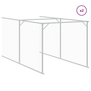 vidaXL Σπιτάκι Σκύλου με Οροφή Αν. Γκρι 117x609x123εκ. Γαλβαν. Χάλυβας