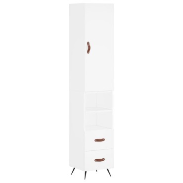 vidaXL Ντουλάπι Λευκό 34,5x34x180cm από Επεξεργασμένο Ξύλο 1 τεμ.