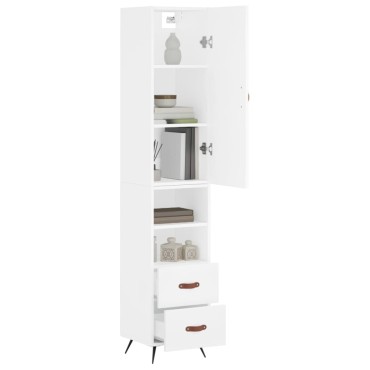 vidaXL Ντουλάπι Λευκό 34,5x34x180cm από Επεξεργασμένο Ξύλο 1 τεμ.