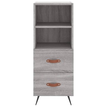 vidaXL Μπουφές Sonoma Γκρι 34,5x34x180cm από Επεξεργασμένο Ξύλο 1 τεμ.