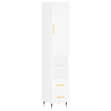 vidaXL Ντουλάπι Λευκό 34,5x34x180cm από Επεξεργασμένο Ξύλο 1 τεμ.