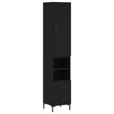 vidaXL Ντουλάπι Μαύρο 34,5x34x180cm από Επεξεργασμένο Ξύλο 1 τεμ.