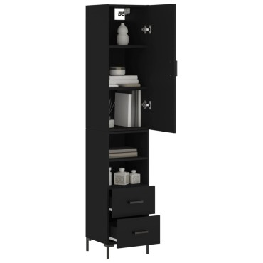 vidaXL Ντουλάπι Μαύρο 34,5x34x180cm από Επεξεργασμένο Ξύλο 1 τεμ.