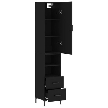 vidaXL Ντουλάπι Μαύρο 34,5x34x180cm από Επεξεργασμένο Ξύλο 1 τεμ.