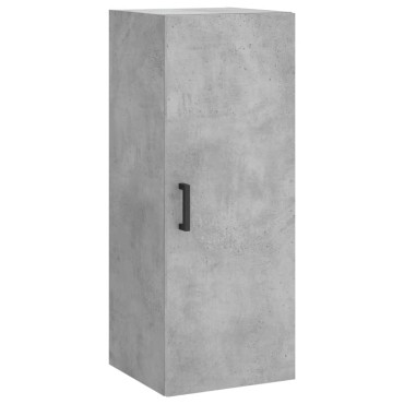 vidaXL Ντουλάπι Γκρι Σκυροδέματος 34,5x34x180cm Επεξεργασμένο Ξύλο 1 τεμ.