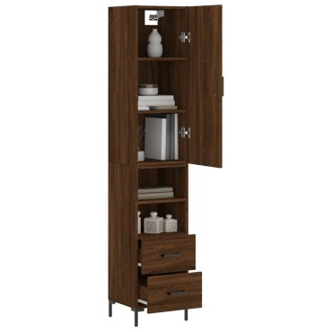 vidaXL Ντουλάπι Καφέ Δρυς 34,5x34x180cm από Επεξεργασμένο Ξύλο 1 τεμ.