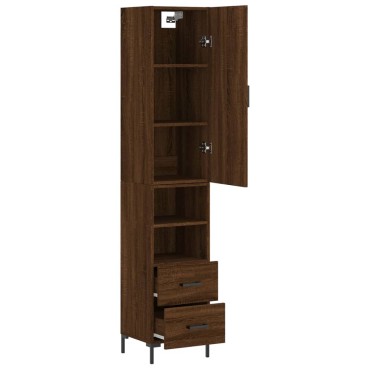 vidaXL Ντουλάπι Καφέ Δρυς 34,5x34x180cm από Επεξεργασμένο Ξύλο 1 τεμ.