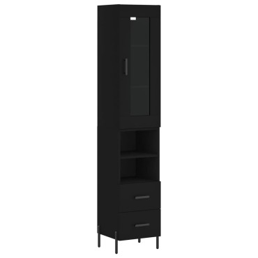 vidaXL Ντουλάπι Μαύρο 34,5x34x180cm από Επεξεργασμένο Ξύλο 1 τεμ.