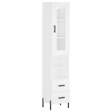 vidaXL Ντουλάπι Λευκό 34,5x34x180cm από Επεξεργασμένο Ξύλο 1 τεμ.