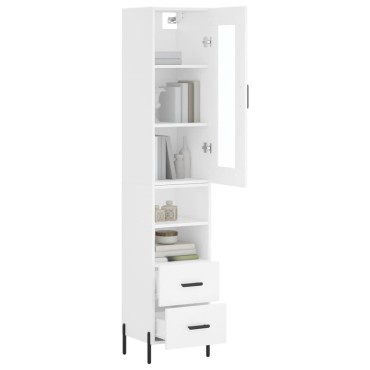 vidaXL Ντουλάπι Λευκό 34,5x34x180cm από Επεξεργασμένο Ξύλο 1 τεμ.