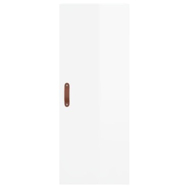 vidaXL Ντουλάπι Γυαλ. Λευκό 34,5x34x180cm από Επεξεργασμένο Ξύλο 1 τεμ.