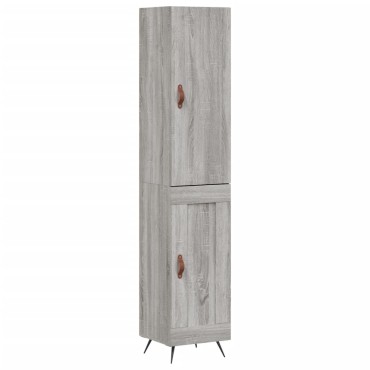 vidaXL Μπουφές Sonoma Γκρι 34,5x34x180cm από Επεξεργασμένο Ξύλο 1 τεμ.
