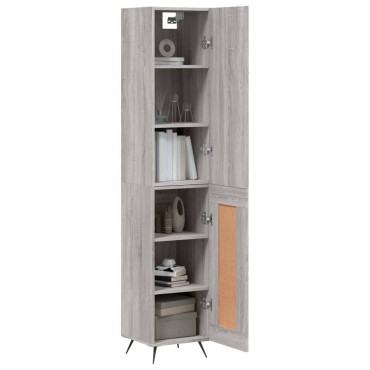 vidaXL Μπουφές Sonoma Γκρι 34,5x34x180cm από Επεξεργασμένο Ξύλο 1 τεμ.