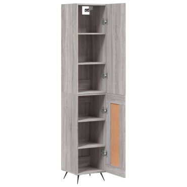 vidaXL Μπουφές Sonoma Γκρι 34,5x34x180cm από Επεξεργασμένο Ξύλο 1 τεμ.