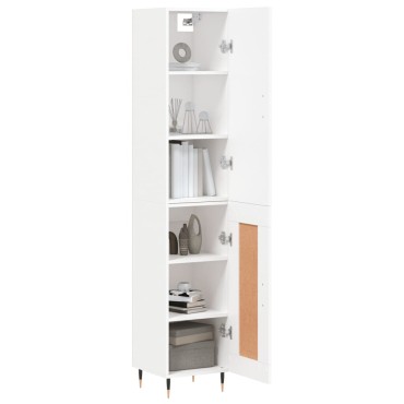 vidaXL Ντουλάπι Λευκό 34,5x34x180cm από Επεξεργασμένο Ξύλο 1 τεμ.