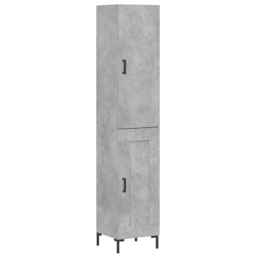 vidaXL Ντουλάπι Γκρι Σκυροδέματος 34,5x34x180cm Επεξεργασμένο Ξύλο 1 τεμ.